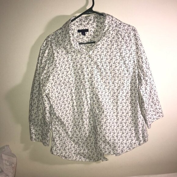 Tommy Hilfiger blouse size xl blue and white - Picture 2 of 5